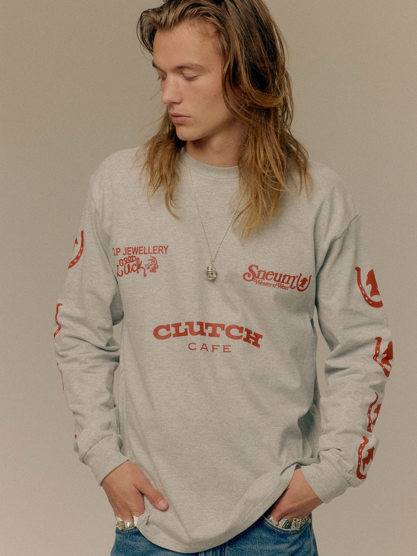 Long sleeve Clutch Cafe collab tee