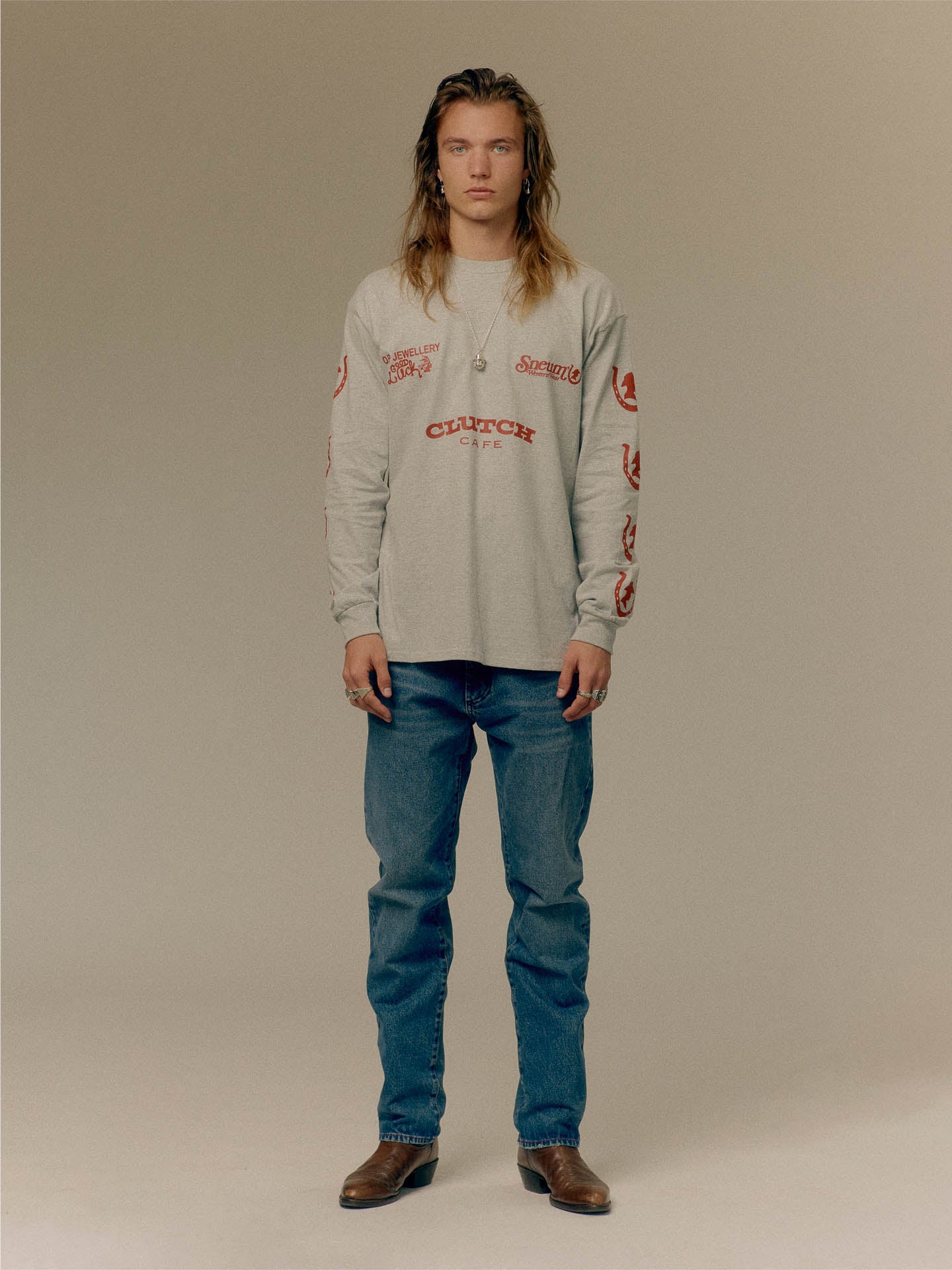Long sleeve Clutch Cafe collab tee