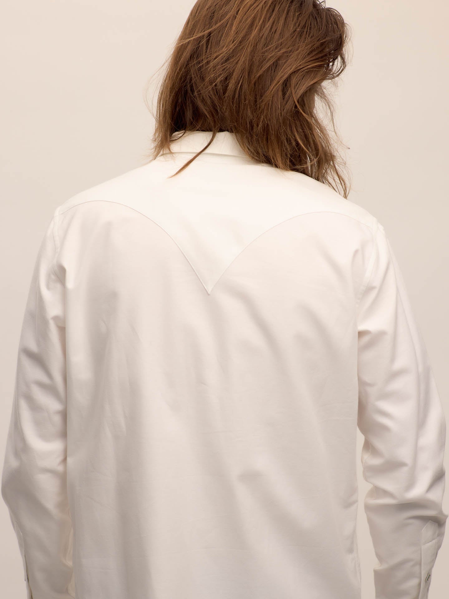 Sawtooth western shirt in white oxford