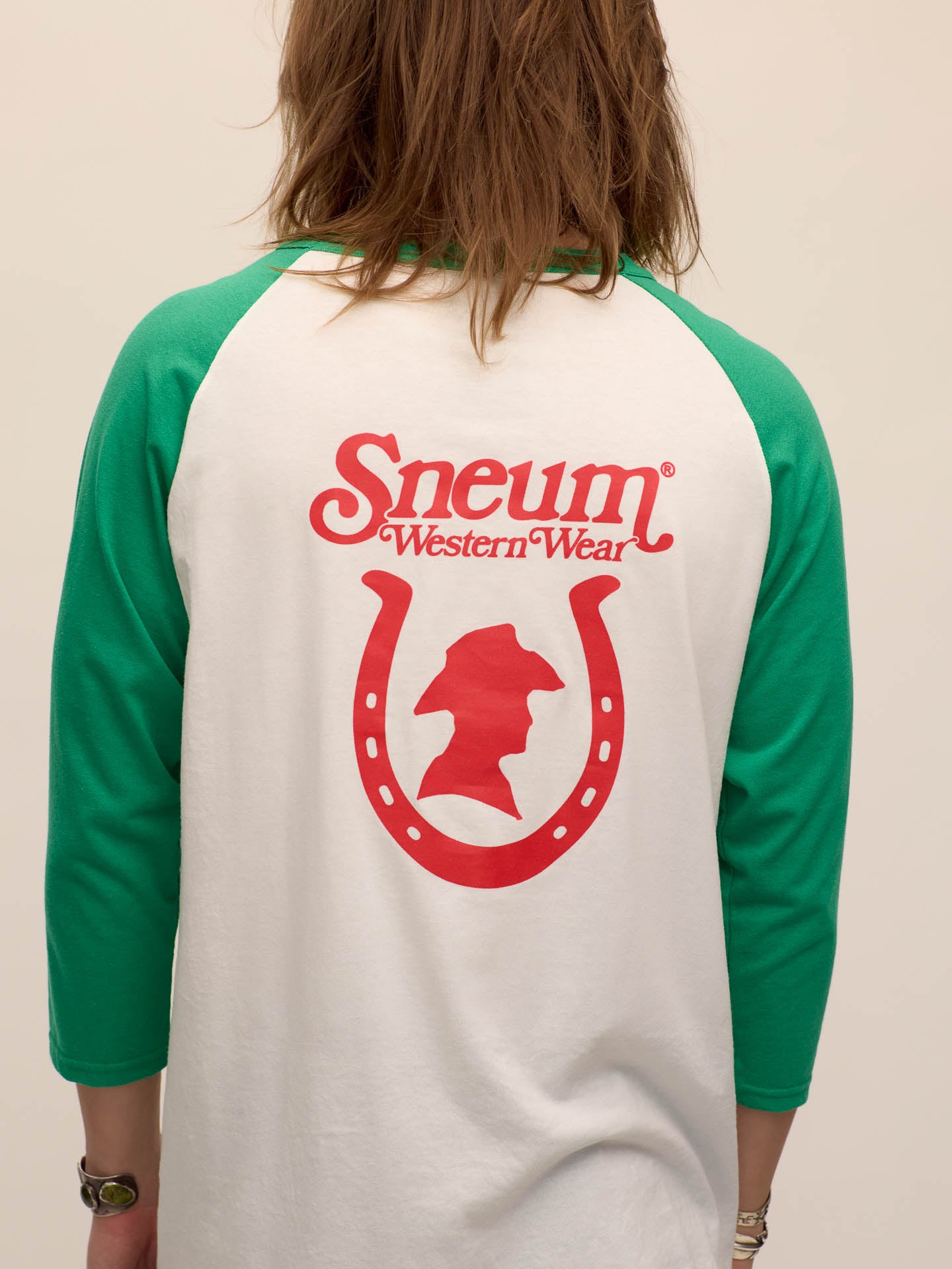 Baseball logo tee with 3/4 sleeves