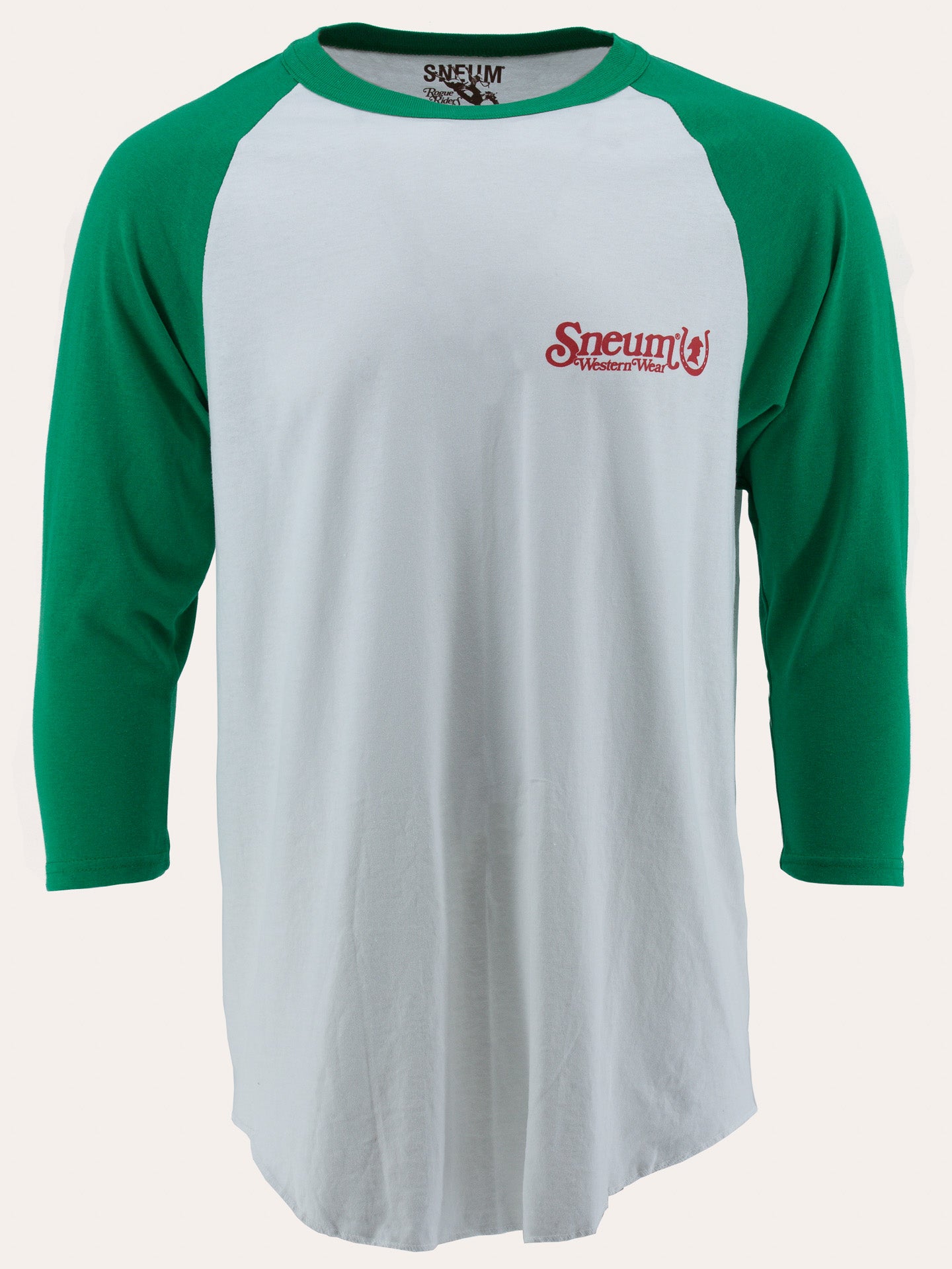 Baseball logo tee with 3/4 sleeves – sneum.com