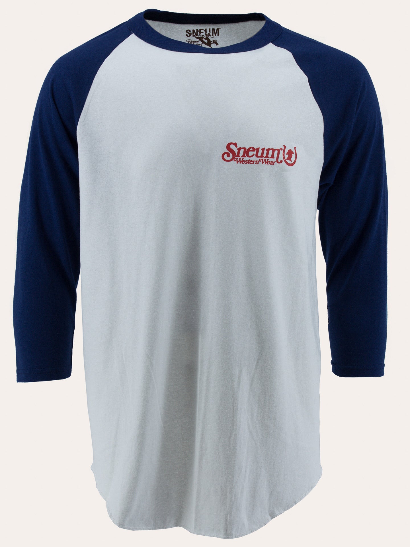 Baseball logo tee with 3/4 sleeves – sneum.com