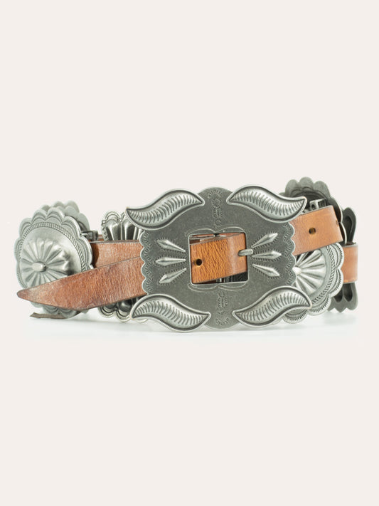 Navajo inspired Concho leather belt