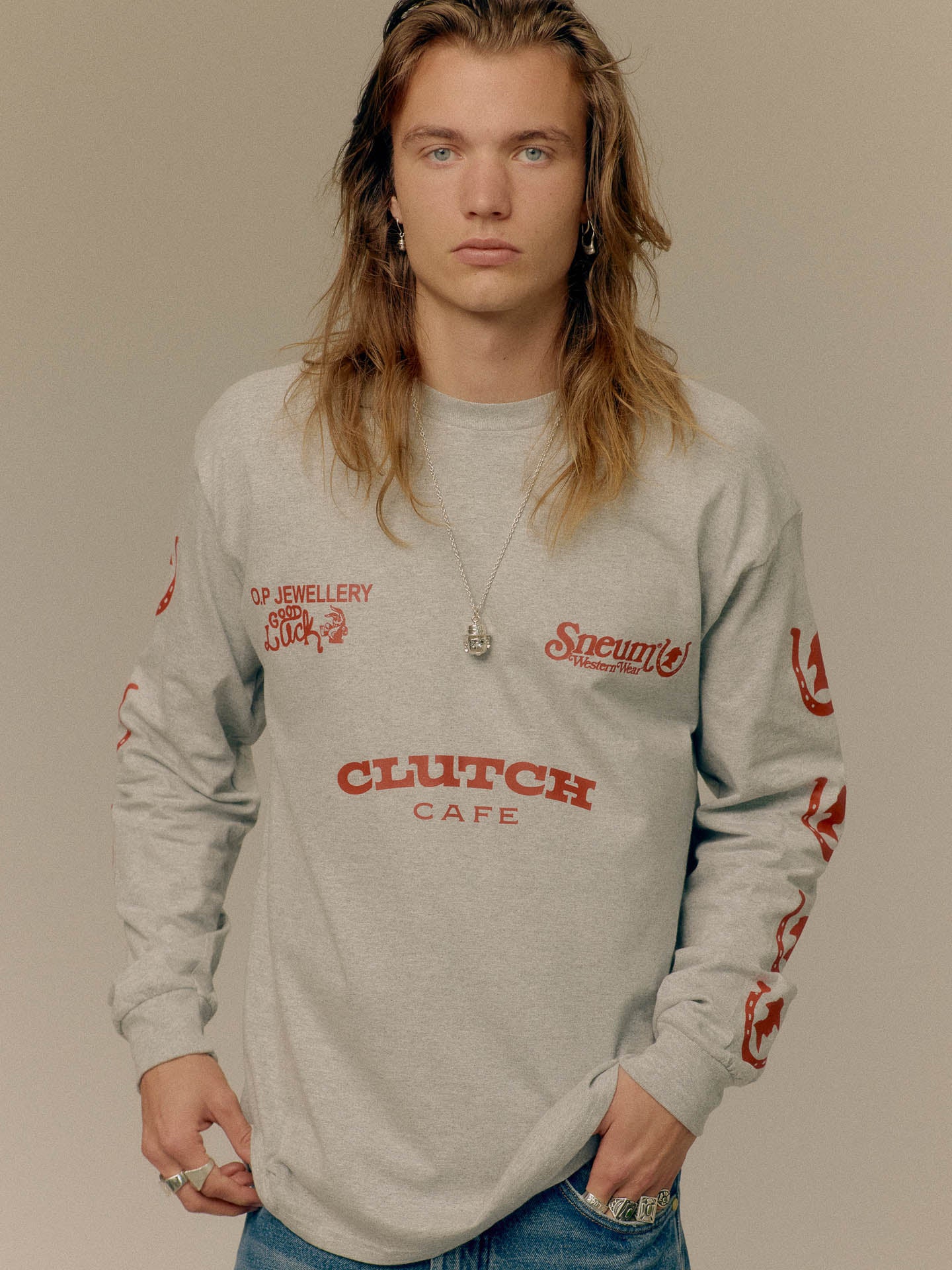 Long sleeve Clutch Cafe collab tee