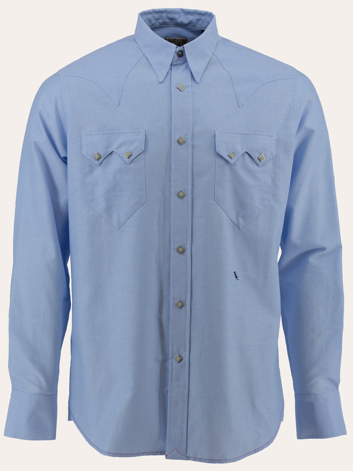 Sawtooth western shirt in light blue oxford