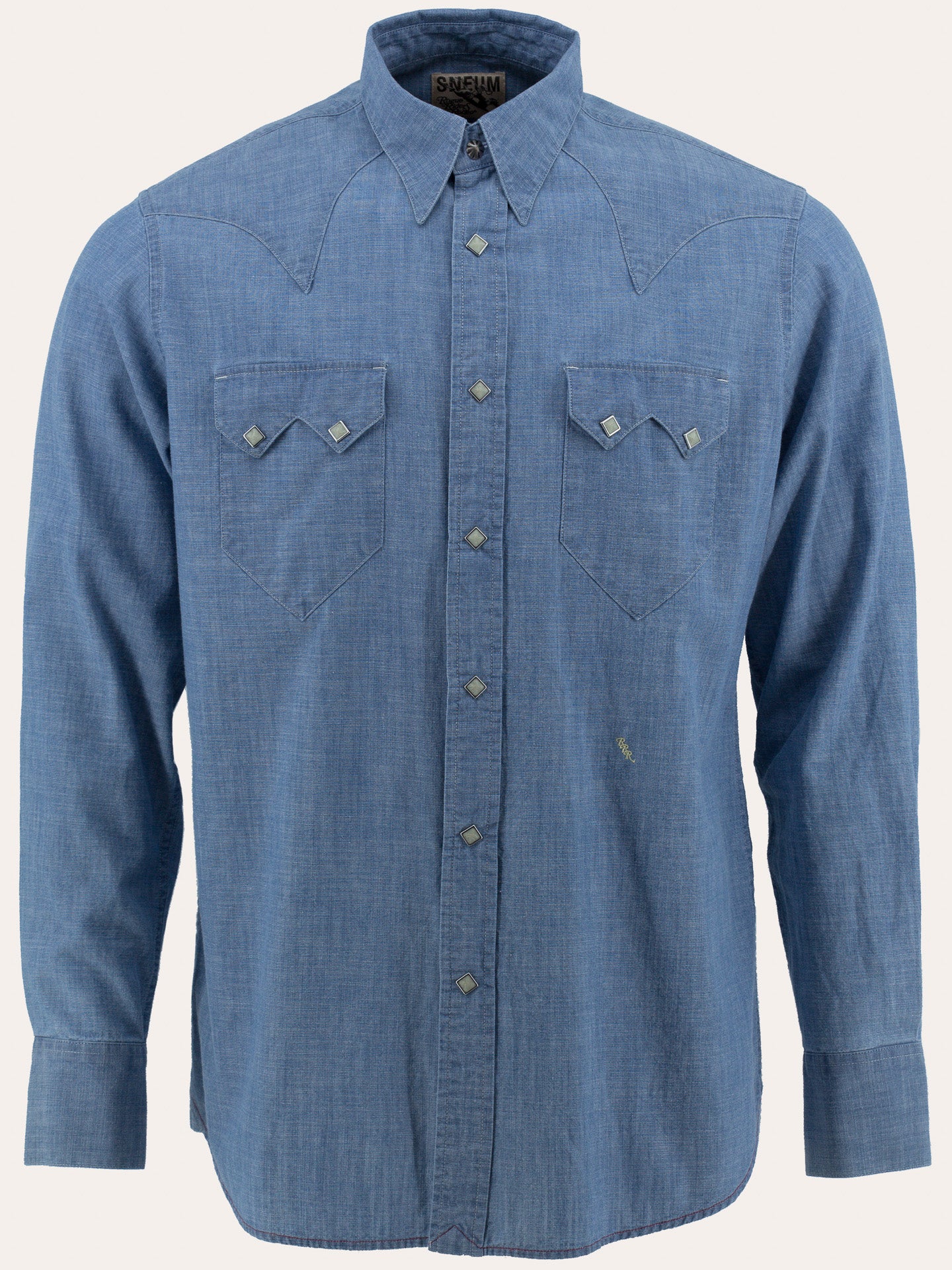 Sawtooth western shirt in chambray