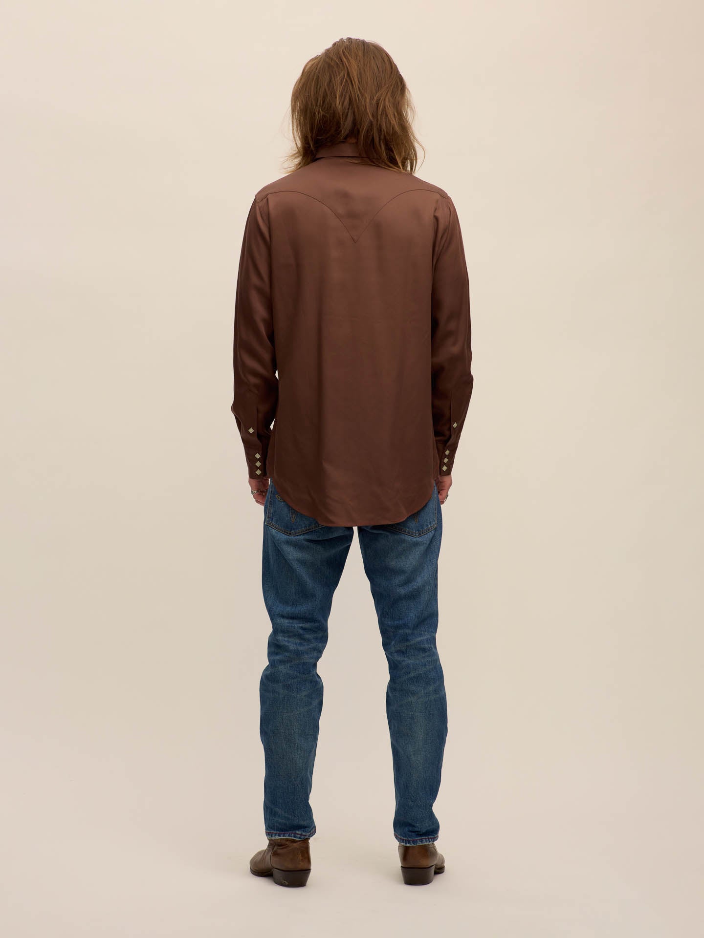 Sawtooth western shirt in brown Tencel®