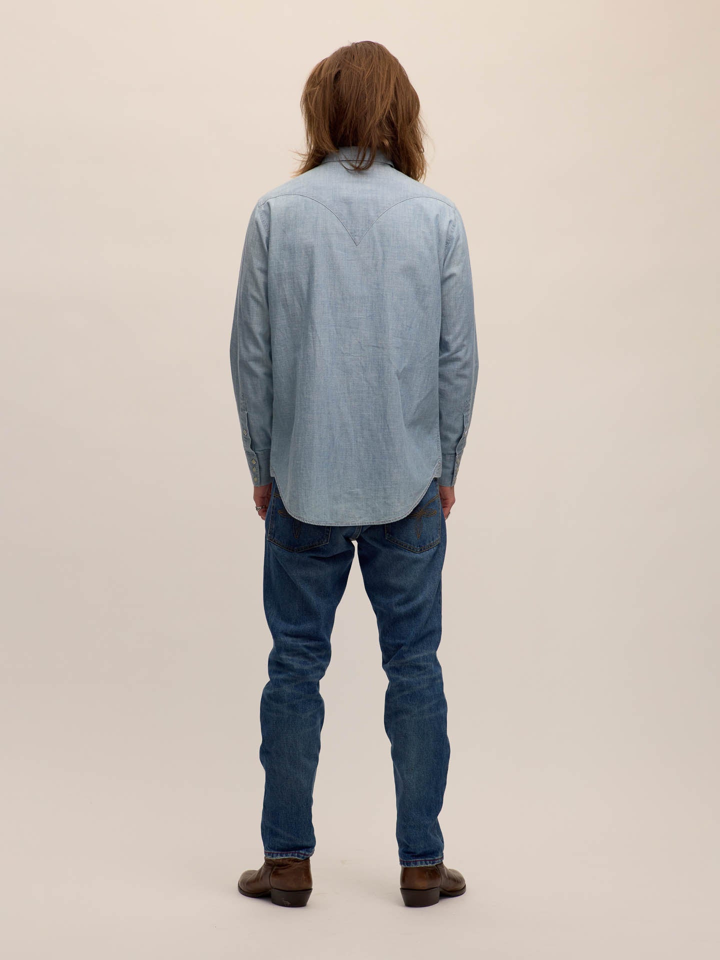 Sawtooth western shirt in chambray