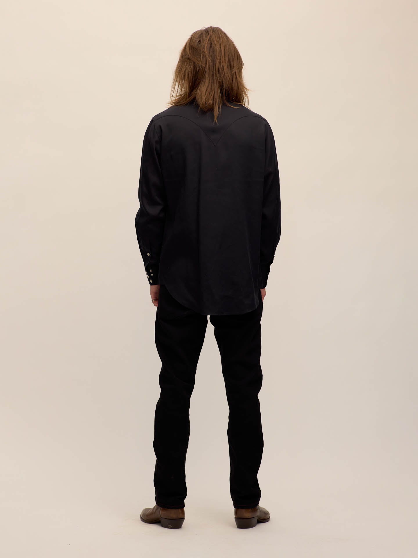 Sawtooth western shirt in black Tencel®