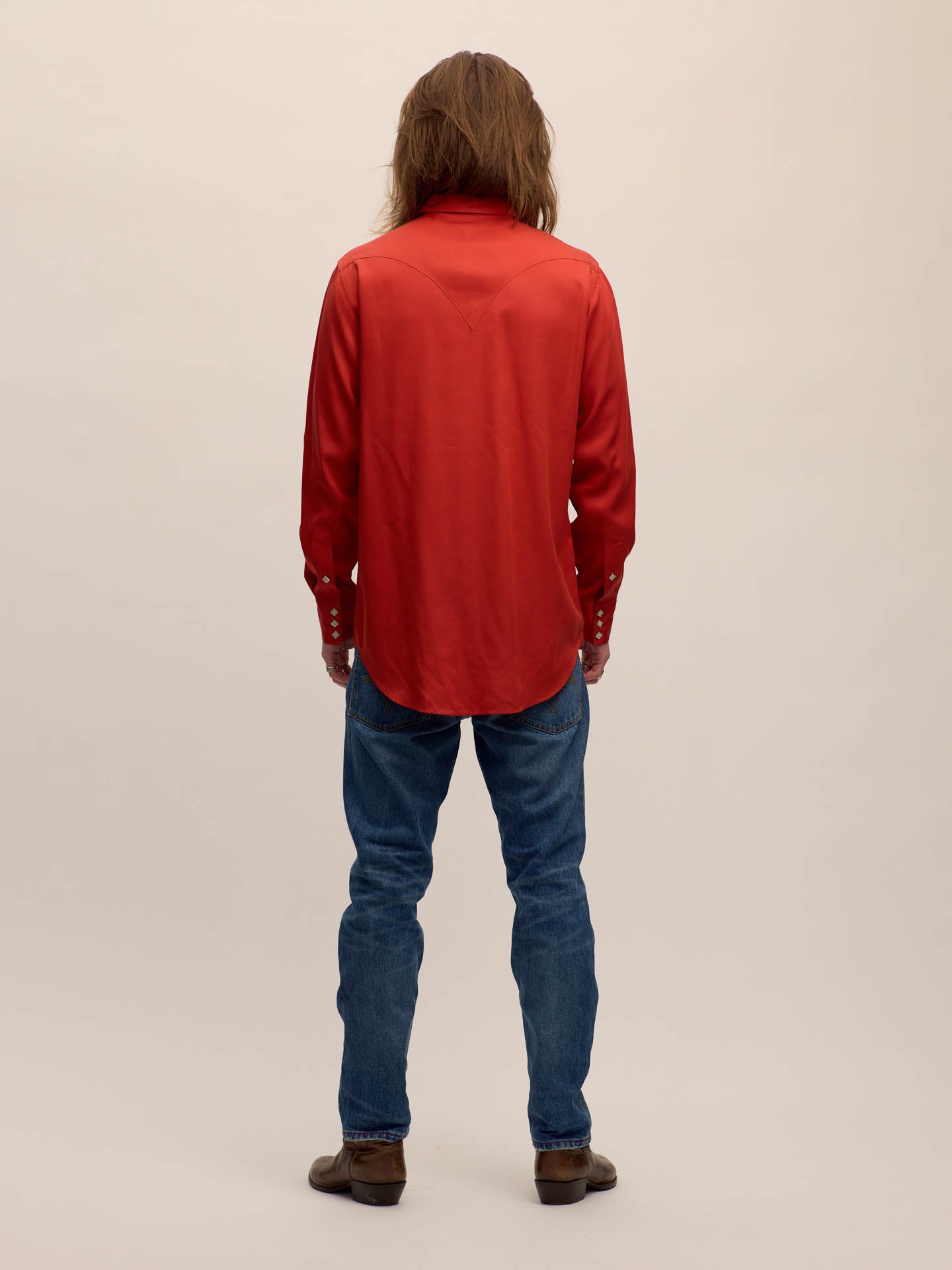 Sawtooth western shirt in faded red Tencel®