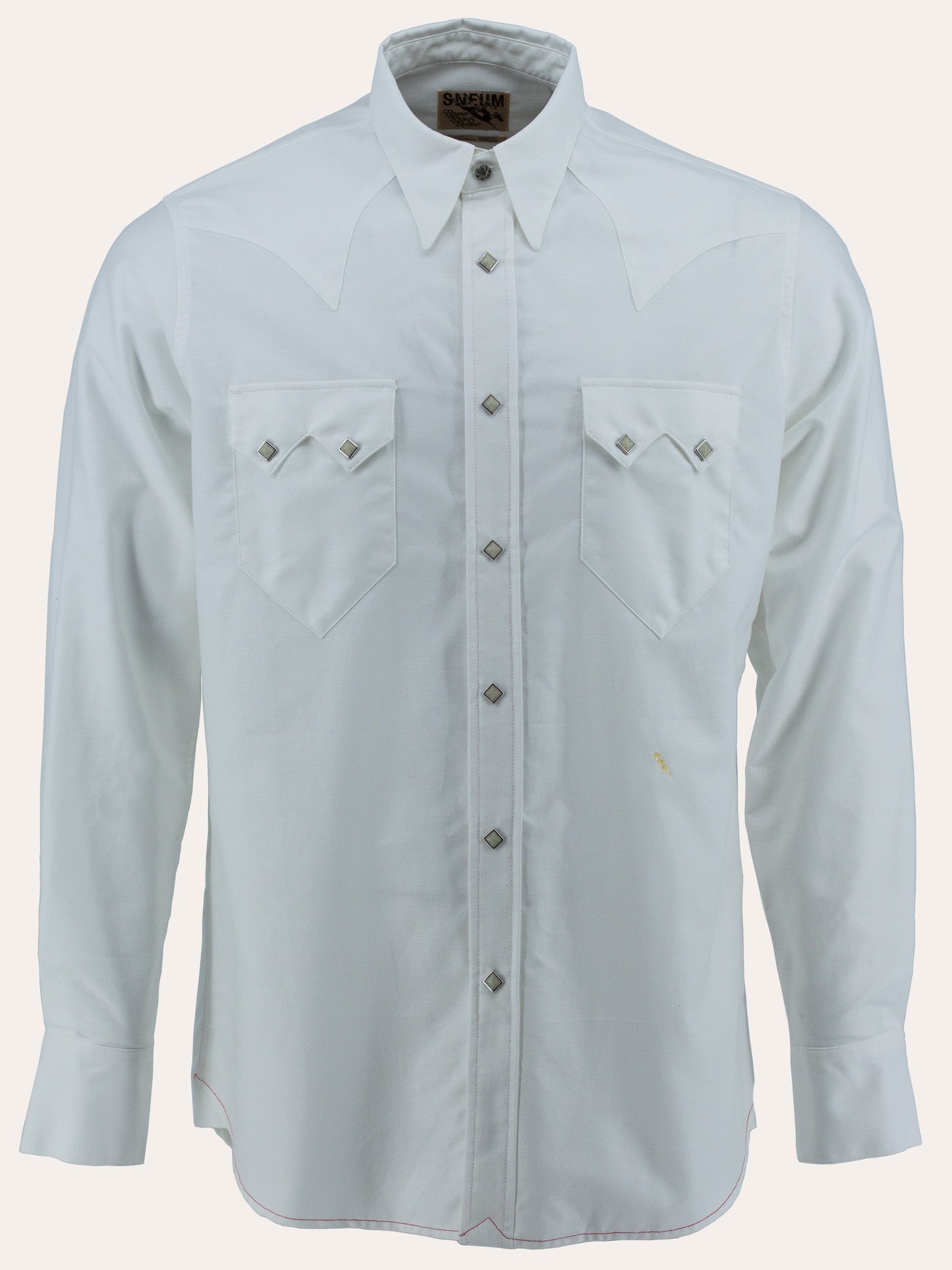 Sawtooth western shirt in white oxford