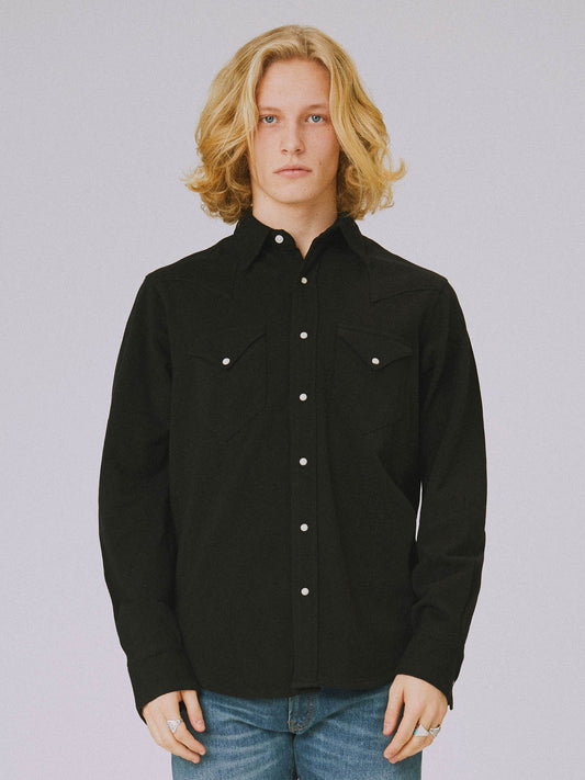 Single point western shirt in pique