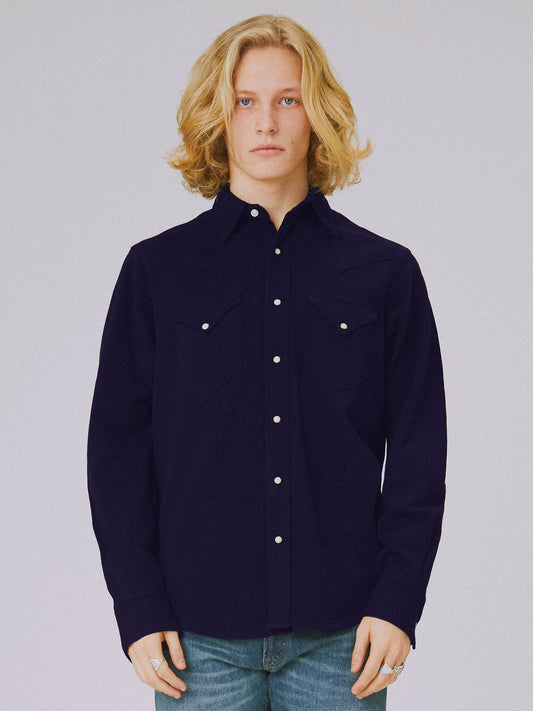 Single point western shirt in pique