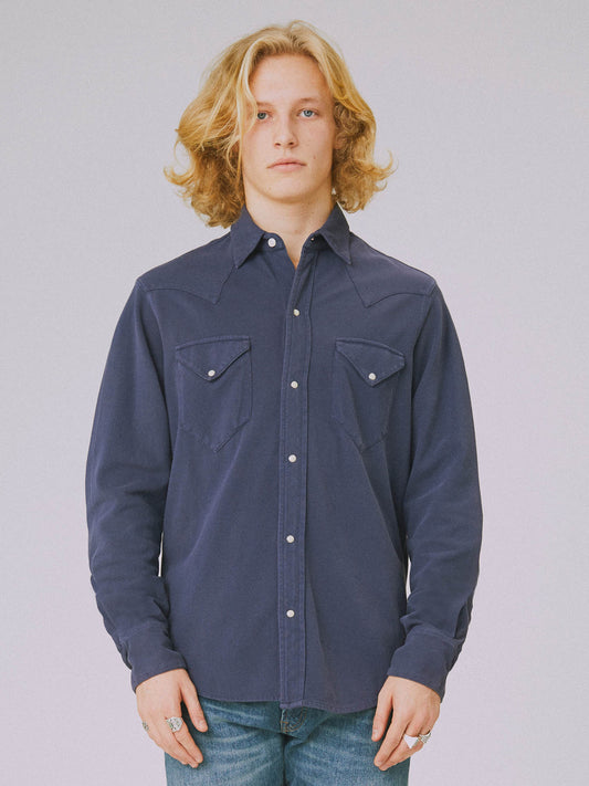 Single point western shirt in pique