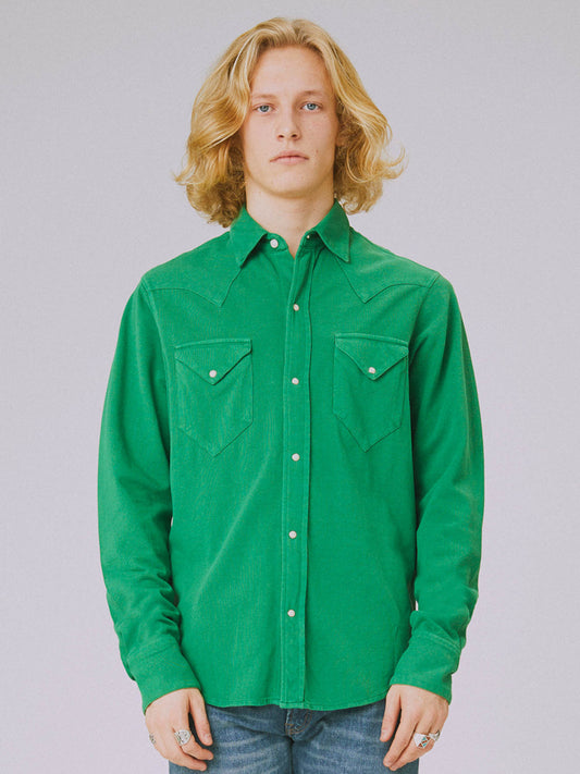 Single point western shirt in pique