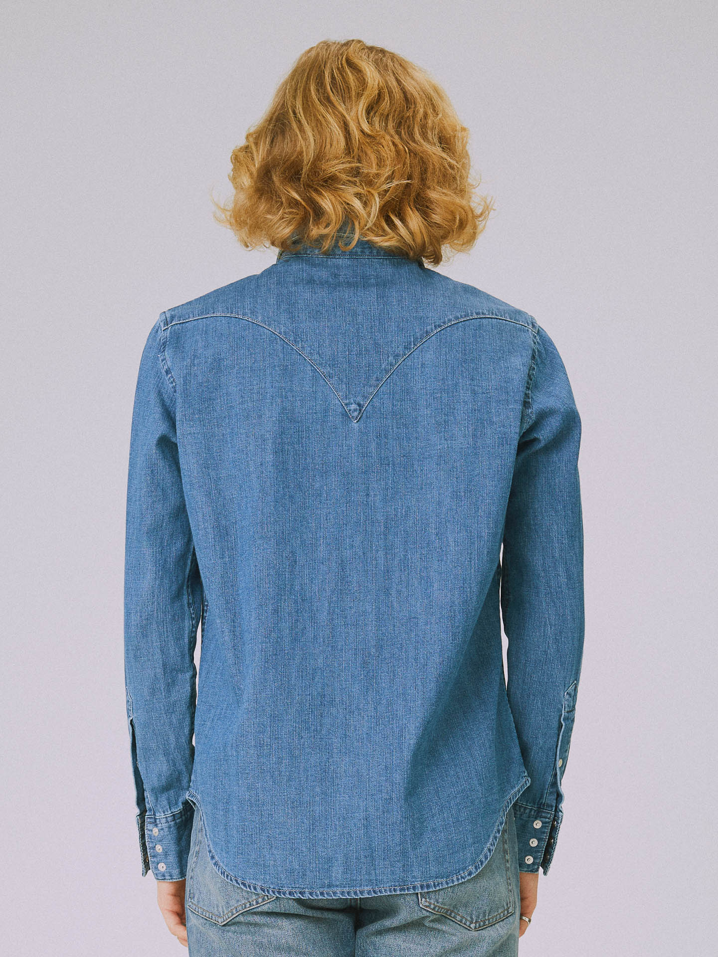 Single point western shirt in denim – sneum.com