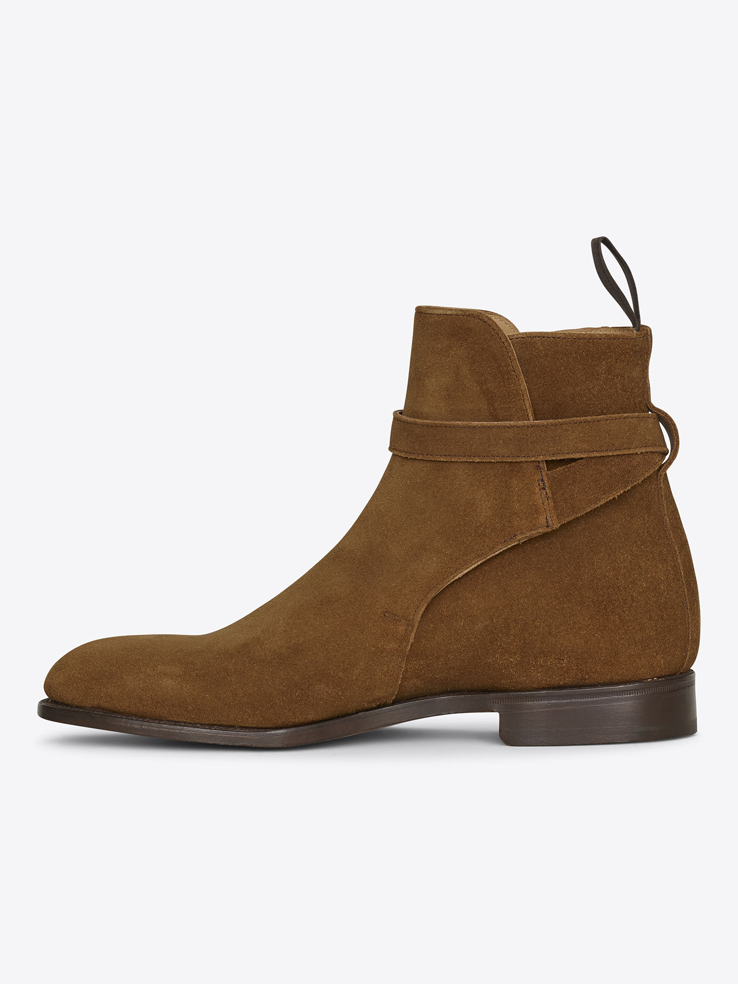 Jodhpur ankle boots with classic heel in nut brown suede