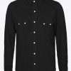 Western sawtooth shirt with Scovill diamond snaps in black pique