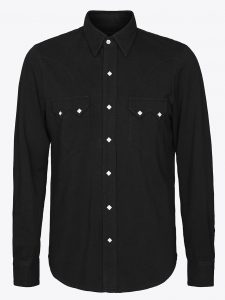 Sawtooth western shirt in black pique