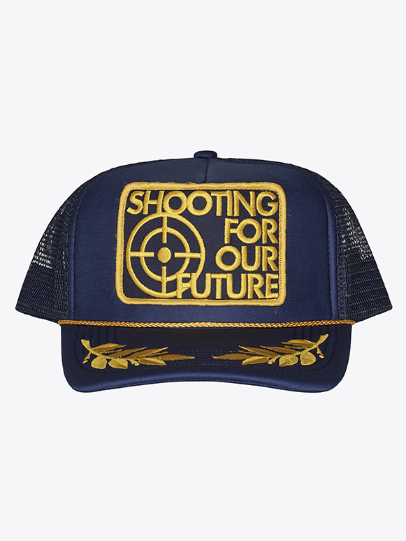 0230303-110303_Shooting For Our Future_Trucker cap_navy_front view