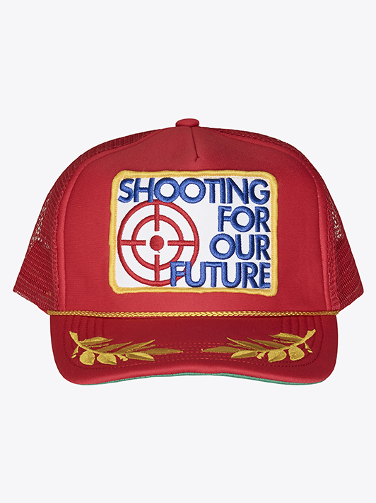 0230303-110500_Shooting For Our Future_Trucker cap_red_front view