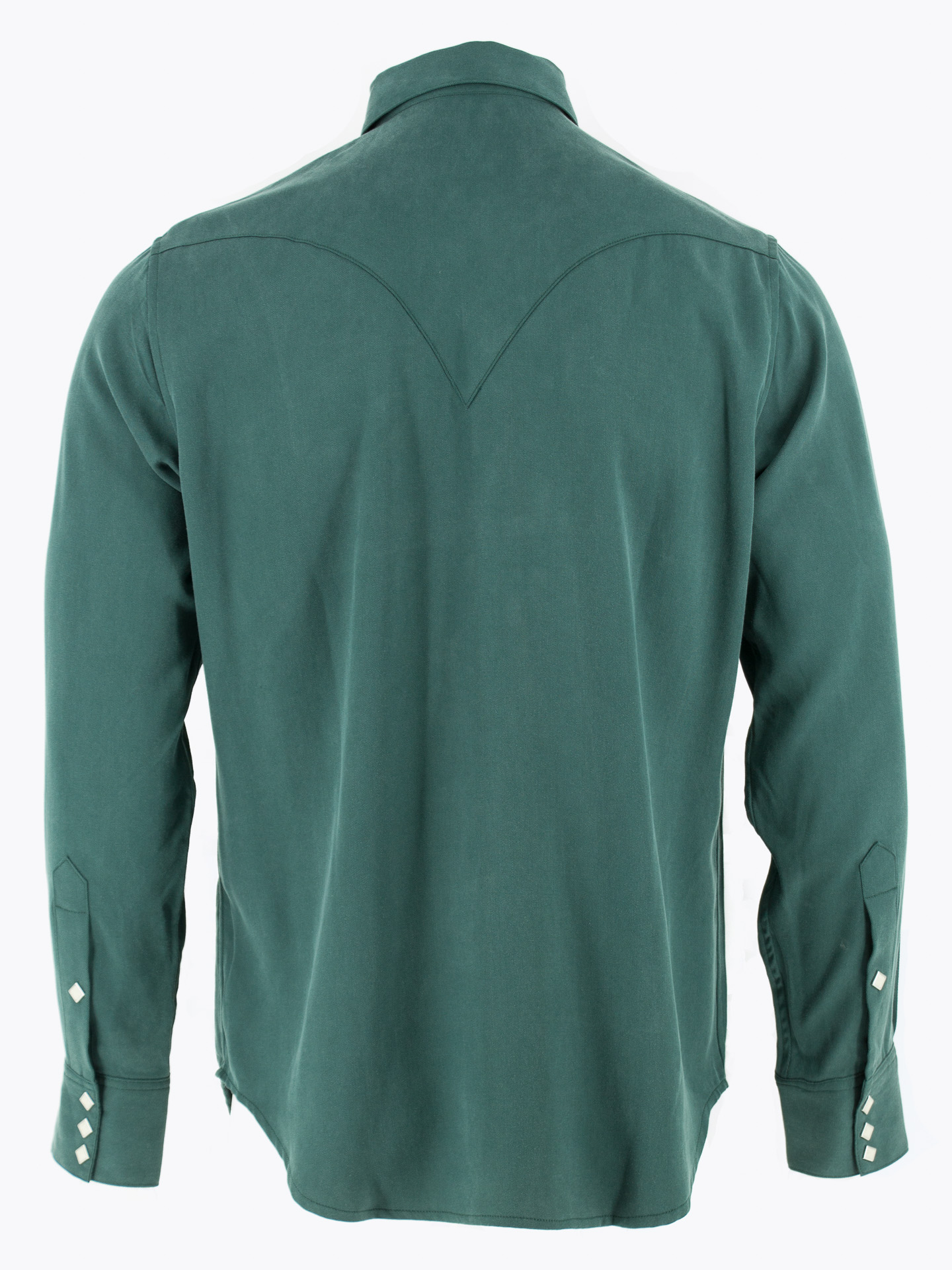 Sawtooth western shirt in 70s green Tencel