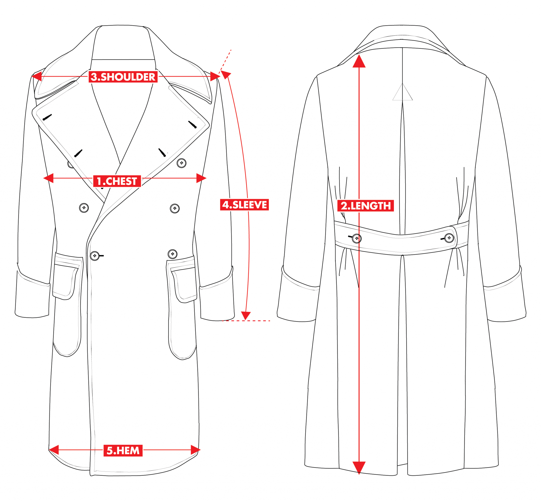 Size guide Ulster Coat