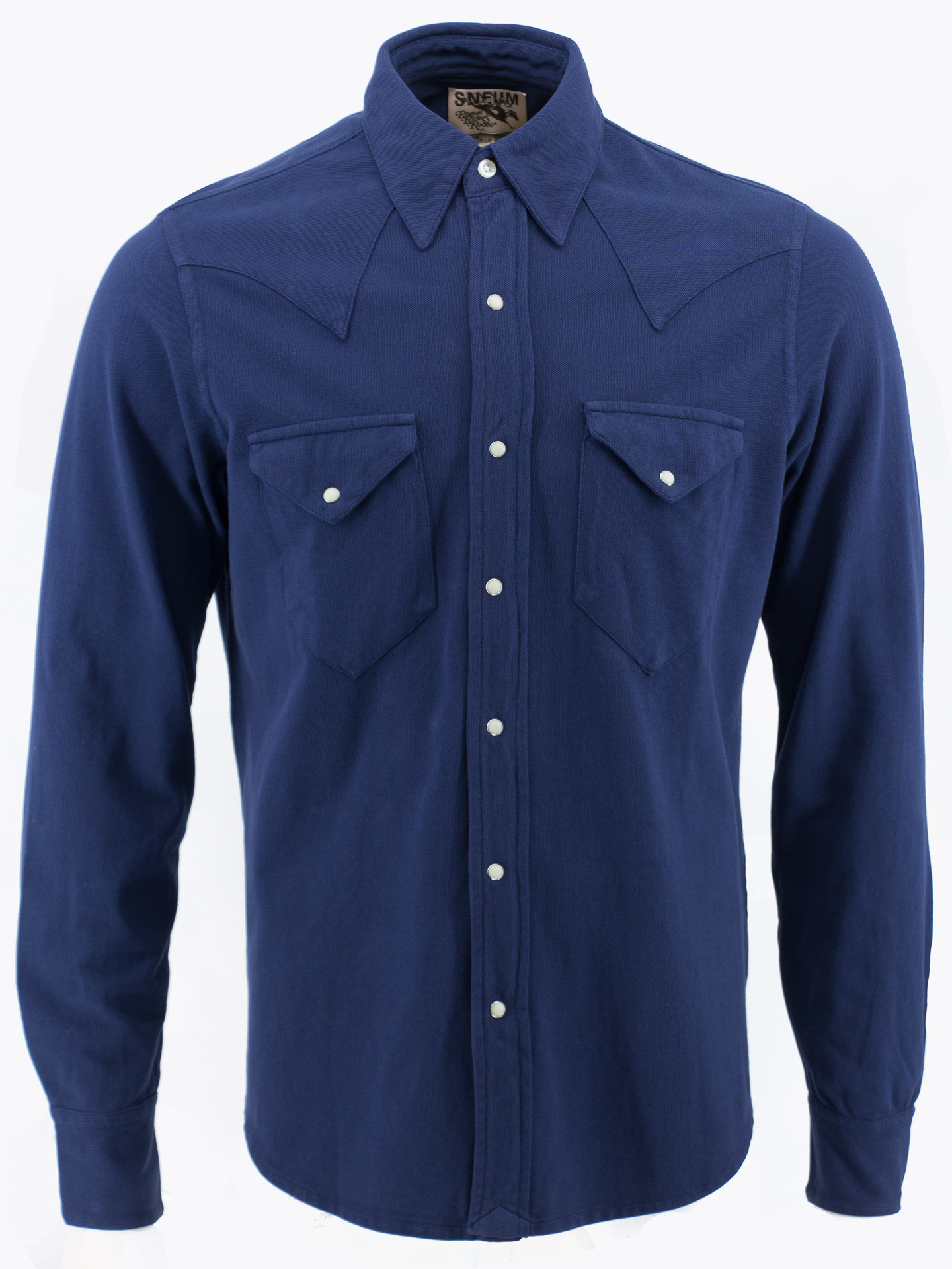 Single point western shirt in 100% oranic cotton pique