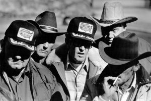 Farmers with trucker hats, 1987